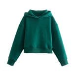 Pull Vintage Femme Capuche Vert - Louise Vintage