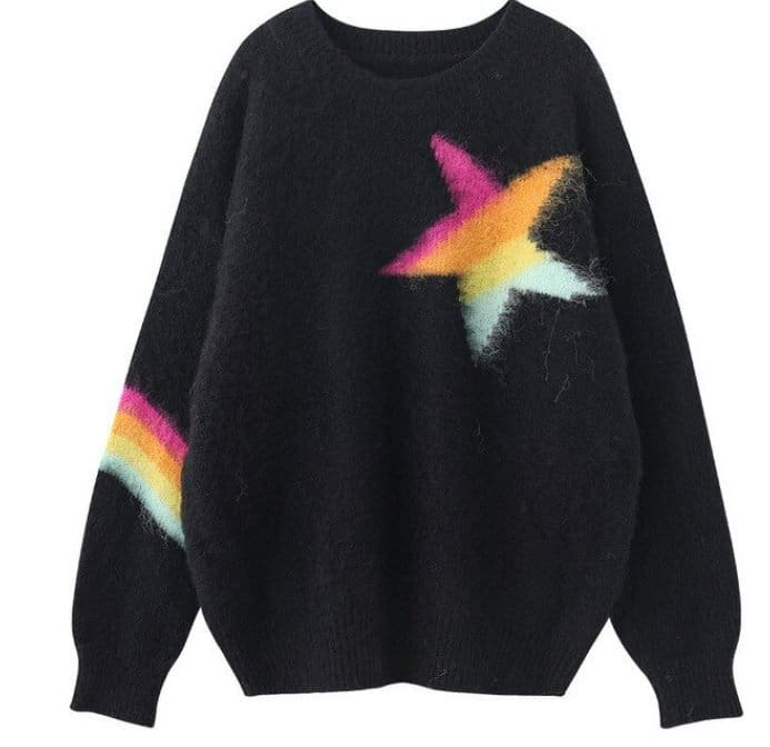 Pull Vintage Manches Lanterne Noir - Louise Vintage