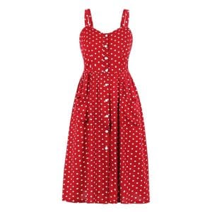 Robe à Pois Année 60 Rouge - Louise Vintage