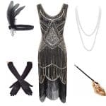 Robe Année 20 Vintage Dorée (Avec Accéssoires) - Louise Vintage