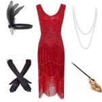 Robe Année 20 Vintage Rouge (Avec Accéssoires) - Louise Vintage