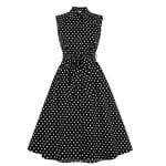 Robe Année 50 Américaine Vintage Noire Pois Blancs - Louise Vintage