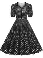 Robe Année 50 Avec Tournesols - Louise Vintage