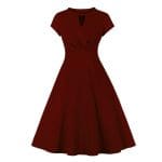 Robe Année 50 Cache Coeur Bordeaux - Louise Vintage