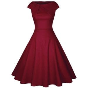 Robe Année 50 Chic Bordeaux - Louise Vintage