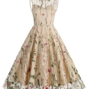 Robe Année 50 Fleur Jaune - Louise Vintage