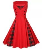 Robe Année 50 Grande Taille Rouge - Louise Vintage