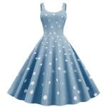 Robe Année 50 Pin Up Bleu - Louise Vintage
