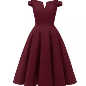 Robe Année 50 Pin Up pas Cher Bordeaux - Louise Vintage