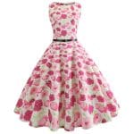 Robe Année 50 Pin Up pas Cher Bouquet - Louise Vintage