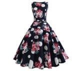 Robe Année 50 Pin Up pas Cher Marine - Louise Vintage