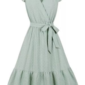 Robe Année 50 Pin Up pas Cher Unie Verte - Louise Vintage