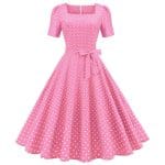 Robe Année 50 Rose à Pois - Louise Vintage
