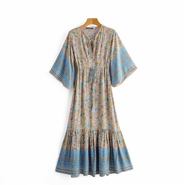 Robe Année 60 70 Bleue - Louise Vintage