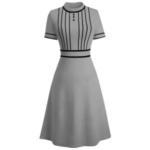 Robe Année 60 Chic Gris - Louise Vintage