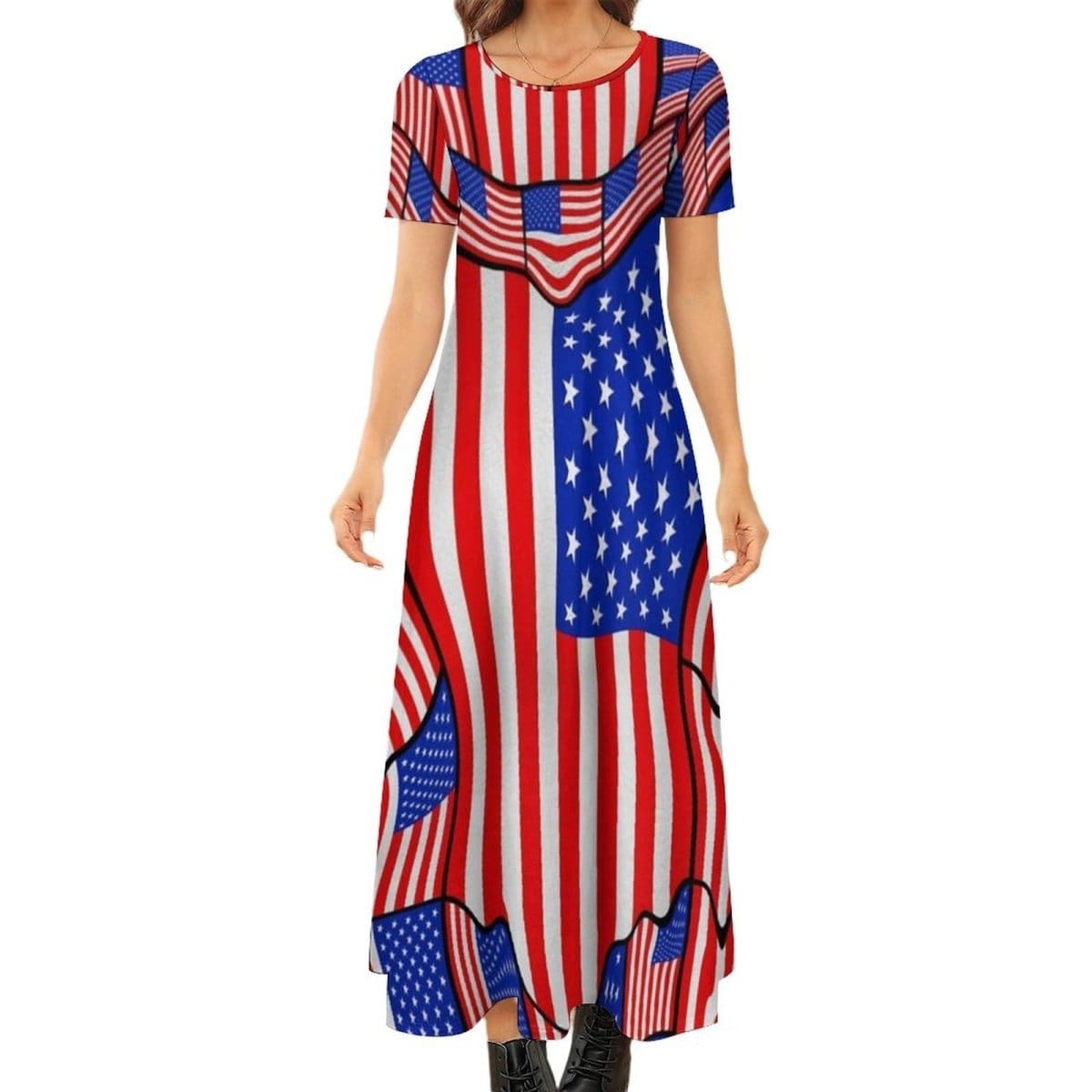 Robe Année 70 Drapeau USA - Louise Vintage