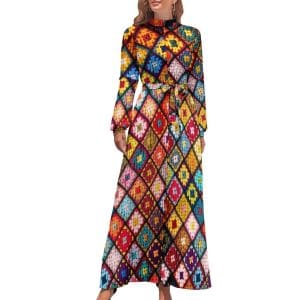 Robe Année 70 Losanges - Louise Vintage