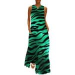 Robe Année 70 Vintage Noire et Verte - Louise Vintage