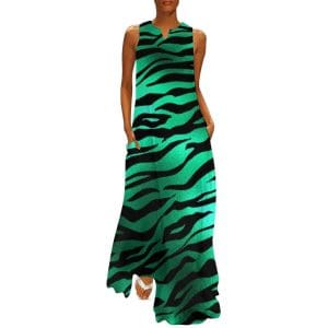 Robe Année 70 Vintage Noire et Verte - Louise Vintage