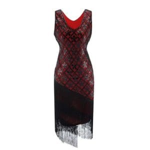 Robe Années 20 Vintage Grande Taille Rouge Noire - Louise Vintage