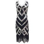 Robe Années 20 Vintage Noir Argent - Louise Vintage