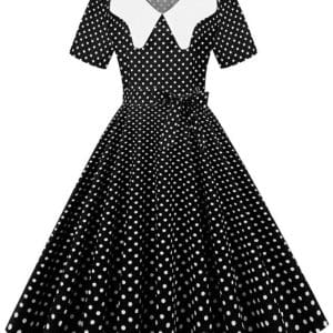 Robe Années 50 60 Noire et Blanche - Louise Vintage