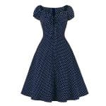 Robe Années 50 Bleu Petits Pois - Louise Vintage