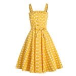 Robe Années 50 Jaune a Pois - Louise Vintage