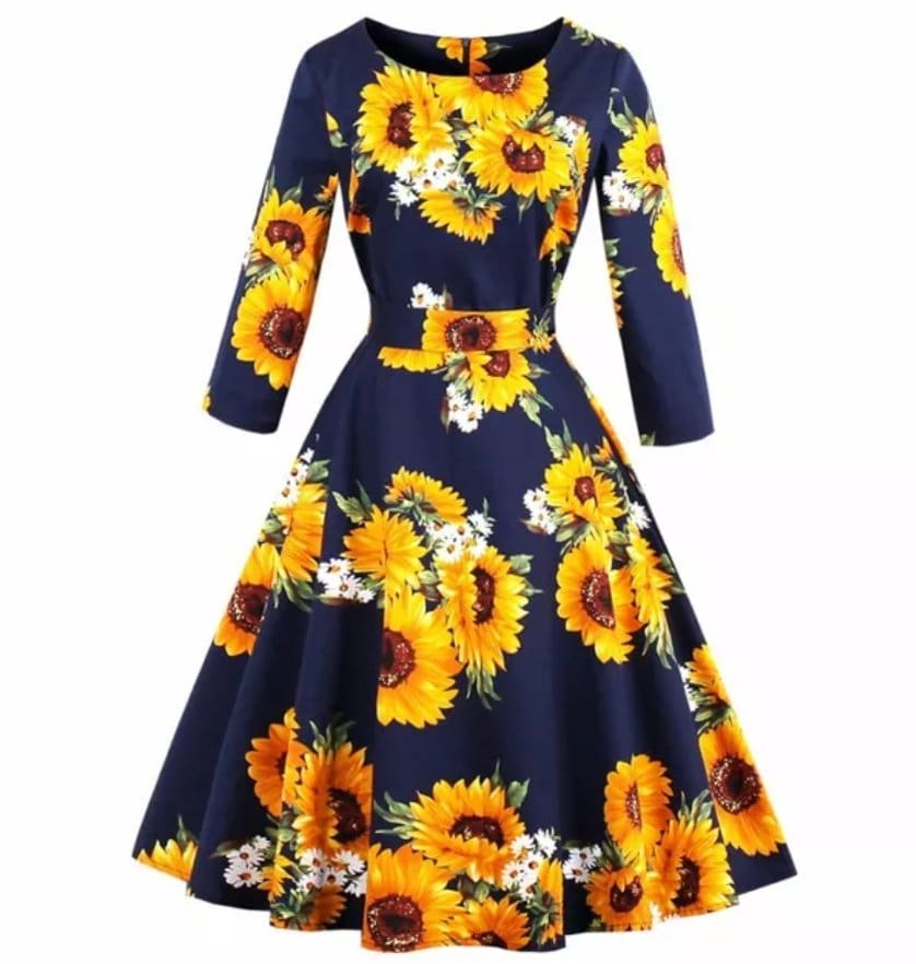 Robe Années 50 Manches Longues - Louise Vintage