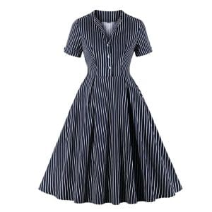 Robe Années 50 Vintage Marine - Louise Vintage