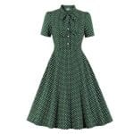 Robe Années 50 Vintage Vert Pois - Louise Vintage