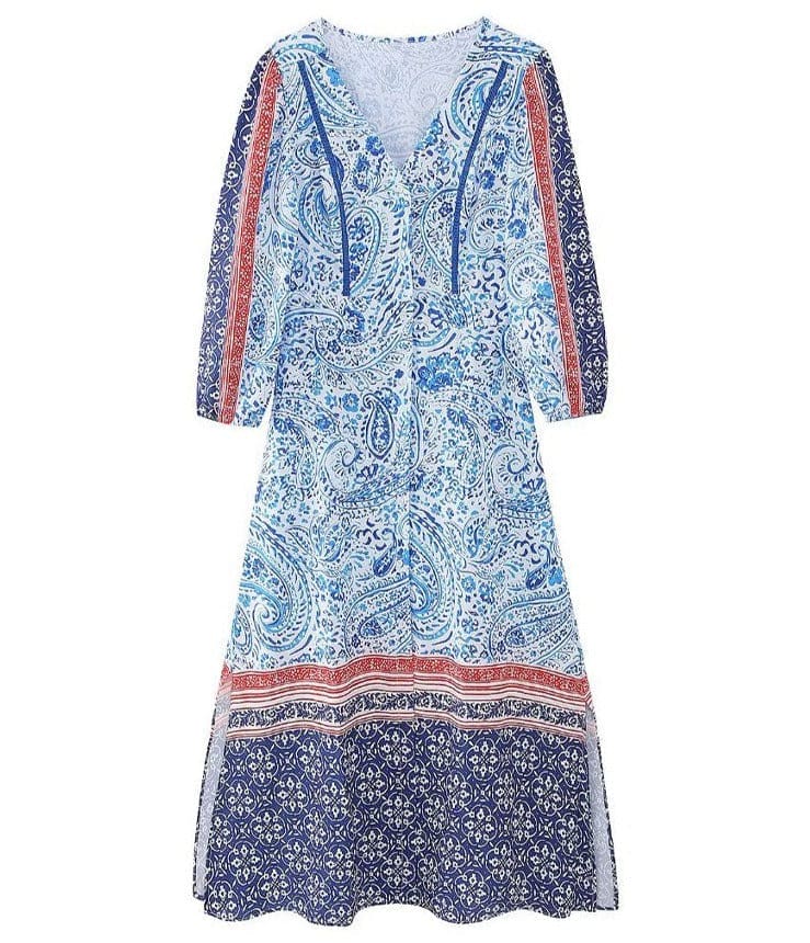 Robe Années 70 Hippie Flower Power - Louise Vintage