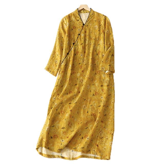 Robe Années 70 Jaune - Louise Vintage