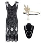 Robe Cabaret Année 20 Argent (Avec Accéssoires) - Louise Vintage