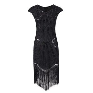 Robe Charleston Années 20 Noir - Louise Vintage