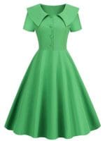 Robe Cocktail Année 50 Verte - Louise Vintage
