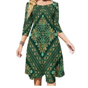 Robe Courte Année 70 Verte - Louise Vintage