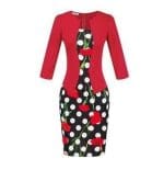 Robe Crayon Année 50 Rouge Pois - Louise Vintage