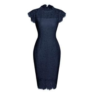 Robe Crayon Dentelle Vintage Marine - Louise Vintage