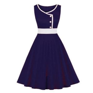 Robe de Cérémonie Année 50 Marine - Louise Vintage