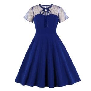 Robe de Soirée Années 50 Grande Taille Bleu - Louise Vintage