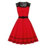 Robe de Soirée Vintage Rockabilly Rouge - Louise Vintage