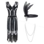 Robe des Années 20 30 Argent (Avec Accéssoires) - Louise Vintage