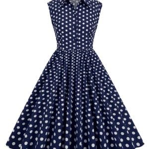 Robe d'été Année 50 Bleu - Louise Vintage
