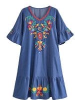 Robe Droite Année 70 Hippie - Louise Vintage