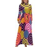 Robe Droite Motif Géométrique Année 70 - Louise Vintage