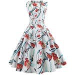 Robe Evasée Vintage Blanche Fleurs - Louise Vintage