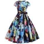 Robe Evasée Vintage Fleurs Pastel - Louise Vintage