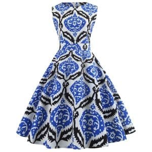 Robe Evasée Vintage Noire Bleue - Louise Vintage