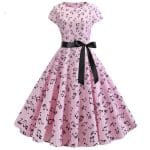 Robe Evasée Vintage Rose Musique - Louise Vintage